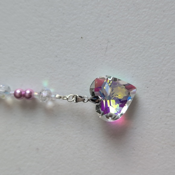 Beaded Sun Catcher With Heart Charm - Picture 2 of 3